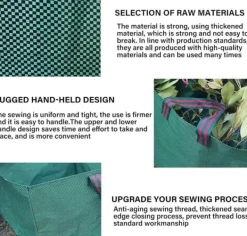Havekurve^Lollanda 2-pak havetasker 270L – Stående havetasker med håndtag 65x65x65 cm, til blade, græs, brænde og haveaffald