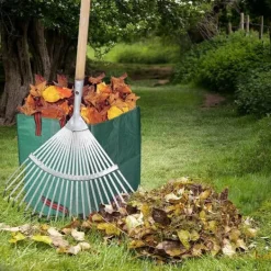 Havekurve^Lollanda 2-pak havetasker 270L – Stående havetasker med håndtag 65x65x65 cm, til blade, græs, brænde og haveaffald