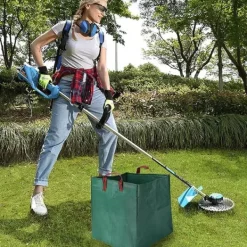 Havekurve^Lollanda 2-pak havetasker 270L – Stående havetasker med håndtag 65x65x65 cm, til blade, græs, brænde og haveaffald