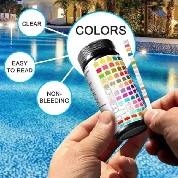 Pool- & Spatilbehør^Lollanda Pool & Spa Test Strips 50-pak – 14-i-1 vandtester til pH, klor, cyanursyre, hårdhed m.m.