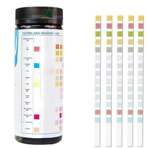 Pool- & Spatilbehør^Lollanda Pool & Spa Test Strips 50-pak – 14-i-1 vandtester til pH, klor, cyanursyre, hårdhed m.m.