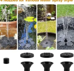 Springvand & Damme^Lollanda Solar Powered Fountain Pump med 7 Dyser - Flydende Solar Fountain Pump, til have, pool og fuglebad