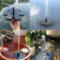 Springvand & Damme^Lollanda Solar Powered Fountain Pump med 7 Dyser - Flydende Solar Fountain Pump, til have, pool og fuglebad