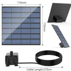 Lollanda Solar Powered Fountain – Solar vandpumpe med 6 dyser, til fuglebade, fiskedam og have Springvand & Damme