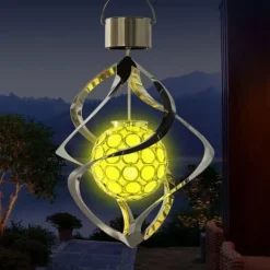 Vinddekoration^Lollanda Solar Powered Wind Chime Lampe, Wind Chime med RGB, Wind Chime med Solar PV LED, IP65, Wind Chime Haven Dekoration Udendørs Belysning