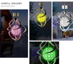 Vinddekoration^Lollanda Solar Powered Wind Chime Lampe, Wind Chime med RGB, Wind Chime med Solar PV LED, IP65, Wind Chime Haven Dekoration Udendørs Belysning