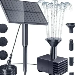 Springvand & Damme^Lollanda soldrevet springvandspumpe, hurtigt arbejdende, energieffektiv, nem at rengøre, til fuglebade, have og pool
