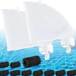 Pool- & Spatilbehør^Lollanda tilbehørssæt med 12 dele til Polaris 280/480 poolrobot – indeholder 2 netposer og 10 slangerensere