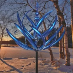 Vinddekoration^Lollanda Vindmølle til have, 3D Harlow, metalvindmøller til gård og have
