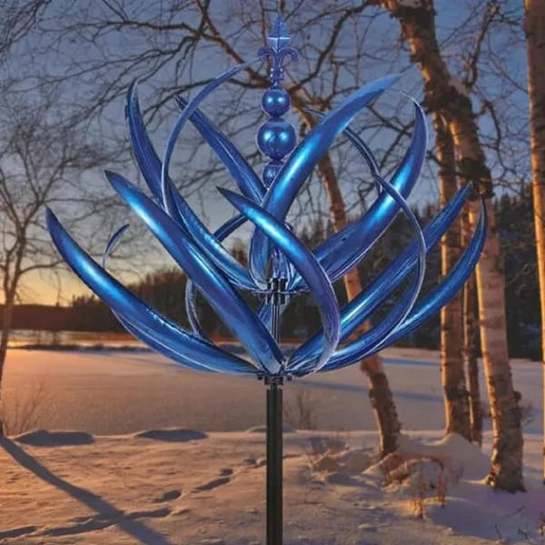 Vinddekoration^Lollanda Vindmølle til have, 3D Harlow, metalvindmøller til gård og have