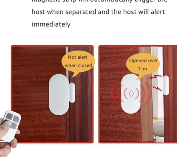 New Lollanda Wireless til dør- og vinduesalarm – 130 dB alarm, 2 fjernbetjeninger, nem installation, hjemmealarmsystem Hjemmealarmsystemer