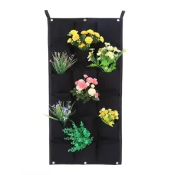 New Lomme Vertikale Filt Haveplante Dyrkningsbeholdere Væghængende Plantekasse 18 Lommer 100*50CM Krukker & Plantebeholdere