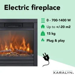 Sale Lucius el-indbygningsovn - 1400 Watt varme - Fjernbetjening Pejse