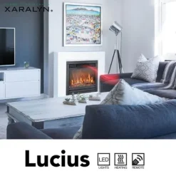 Sale Lucius el-indbygningsovn - 1400 Watt varme - Fjernbetjening Pejse