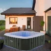 Spa & Udendørsbad^Luksuriøst oppusteligt spabad til 5-7 personer – 201 x 201 x 80 cm – 180 bobledyser + 8 massagedyser – LED-belysning – Indbyggede sæder – Inklusive ov | CDON
