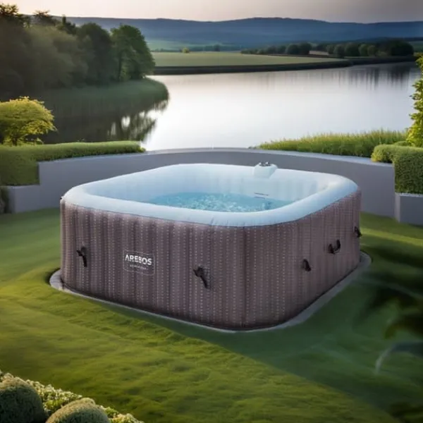 Spa & Udendørsbad^Luksus oppustelig jacuzzi – 2-3 personer – Ø170 cm – 110 luftdyser – vintersikker – inklusive tilbehør