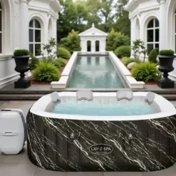 Best Luksusjacuzzi – Ø180 cm – 799L – 120 dyser – Varmer op til 40°C – Frostbeskyttelse – Isolerende overtræk – Indendørs og udendørs boblebad – 4 personer | CDON Spa & Udendørsbad
