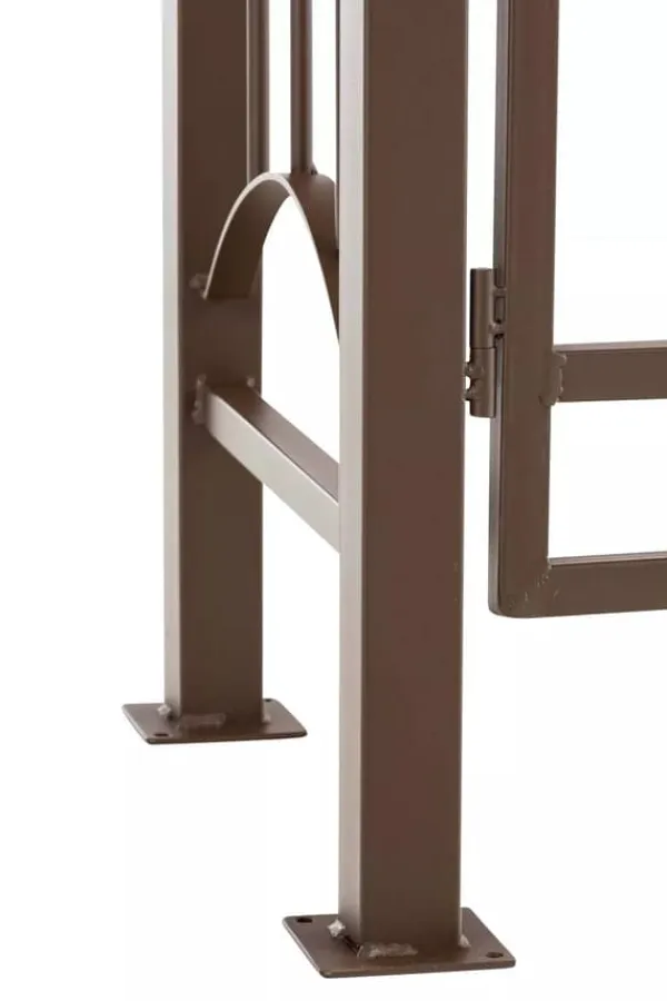 Buer, Spalier, Lysthuse Uden Tag^Luxor Exclusive Iron Rose Arch with Gate - Heavy Duty Metal Climbing Plant Support, Brown, 220cm Height