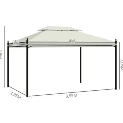 Luxuspavillon 3x4 m, creme – festtelt til have & terrasse Telte & Lysthuse