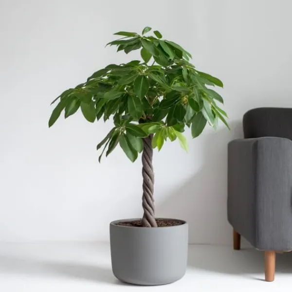 Krukkeplanter Indendørs^Lykkekastanje - Pachira aquatica - Højde 100-120cm - ⌀24cm