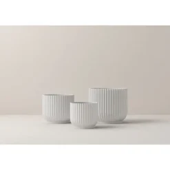 New Lyngby Flower Pot White, H 13cm - Lyngby Porcelæn Krukker & Plantebeholdere