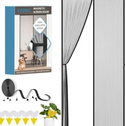 Insektmiddel & Dyreafvisende Middel^Magnetisk myggenet til døre uden boring mod insekter 90 x 210 cm