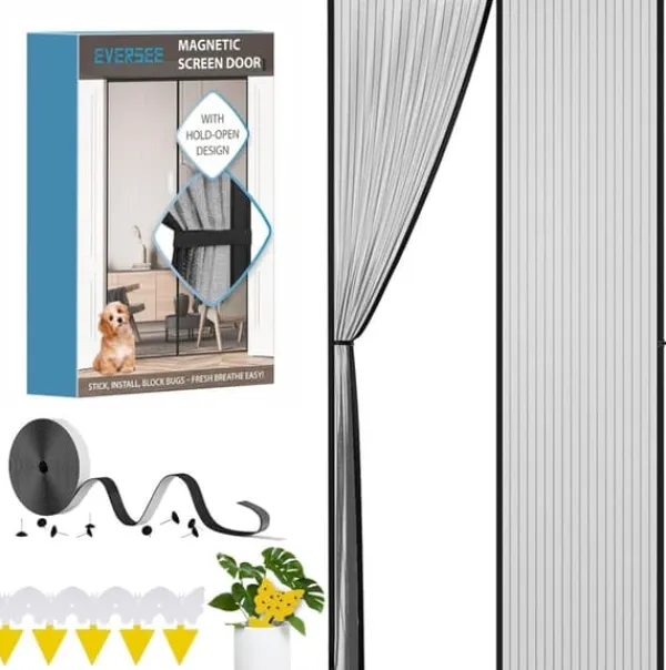 Insektmiddel & Dyreafvisende Middel^Magnetisk myggenet til døre uden boring mod insekter 90 x 210 cm