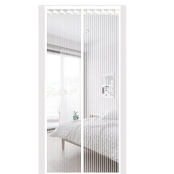 Insektmiddel & Dyreafvisende Middel^Magnetisk skærmdør med 9 par magneter, hvid, 95 cm x 200 cm