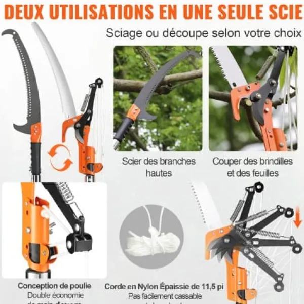 Discount Manuel stangsav, 2,2-8,2 m teleskopisk, stålblad, glasfiberhåndtag Haveværktøj