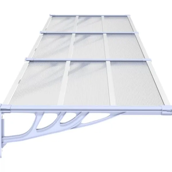 Outlet Markiser - Living dørbaldakin 358,5x90 cm polycarbonat grå og transparent Skure, Garager & Carports