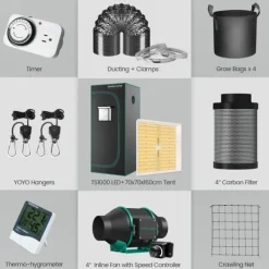 Kit Til Plante- & Urtedyrkning^Mars Hydro TS 1000 Vækstlys, Fuldspektrum, Energi Effektiv 150W,TS 1000 Vækstsæt