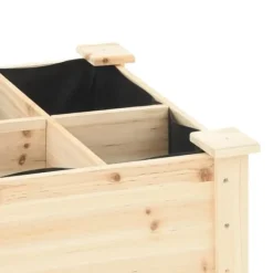 Plantningsbænke^Massiv Blomsterkrukke med Hylde - Træplantkasse | Farve: Beige | Størrelse: 115x59x76.5 cm