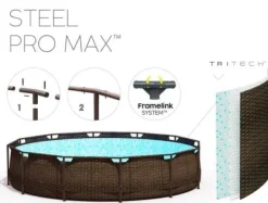 New Mega Stor Ratten Look Familie Oppustelig Pool med Filterpumpe, Stige & Dække - Perfekt til Sommerfest Pooler