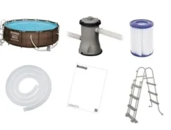 New Mega Stor Ratten Look Familie Oppustelig Pool med Filterpumpe, Stige & Dække - Perfekt til Sommerfest Pooler