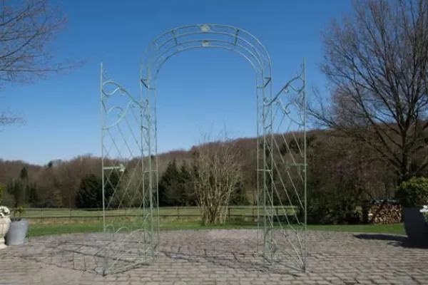 Hot Melissa Antique Green Metal Rose Arch with Double Gates - 220cm Height, 120cm Width Buer, Spalier, Lysthuse Uden Tag
