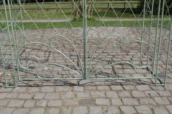 Hot Melissa Antique Green Metal Rose Arch with Double Gates - 220cm Height, 120cm Width Buer, Spalier, Lysthuse Uden Tag