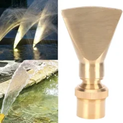 New Messing Smal Ventilator Vandfontæne Dyse Sprøjtehoved Justerbar Dam Sprinkler G1 Udvendig Gevind Springvand & Damme