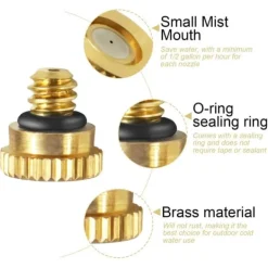 Outlet Messing Sprøjtedyse nr. 3, 0,3 mm dysediameter, Udskiftningshoved til udendørs kølesystem, 3 stk. Vanding