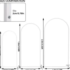 Clearance Metal baggrundsbue - Bryllupsbue/ballonbue stativ - Sæt med 3 - XL - Hvid Buer, Spalier, Lysthuse Uden Tag