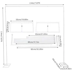 Buer, Spalier, Lysthuse Uden Tag^Metal bryllupsbue, baggrundsstativ, hvid, str. M, til have, fotostudie og fødselsdagsfester