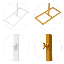 Buer, Spalier, Lysthuse Uden Tag^Metal bryllupsbue, baggrundsstativ, hvid, str. M, til have, fotostudie og fødselsdagsfester