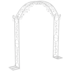 Buer, Spalier, Lysthuse Uden Tag^Metal Bryllupsbue, Elegant Design, Solid Konstruktion,XXL, Mælkehvid