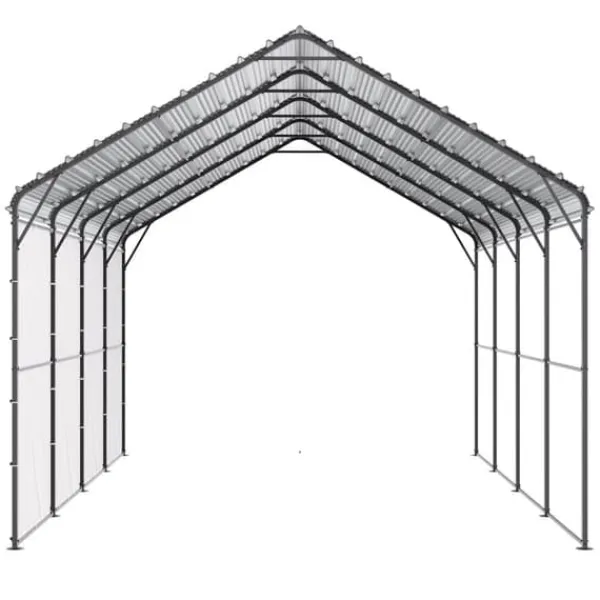 Clearance Metal Carport 12' x 20', Heavy Duty Udendørs Garage, Robust, Velegnet til både, Beskyttelse mod vejr og UV-stråler Skure, Garager & Carports