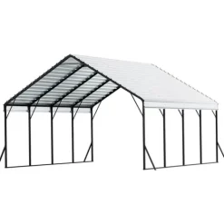 Best Metal Carport 20x20 fod, Udendørs Bilgarage, Kraftig og Vejrbestandig Skure, Garager & Carports