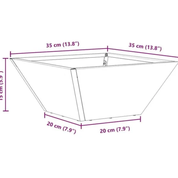 Krukker & Plantebeholdere^Metal have skål plantekasse - Elegant design til udendørs brug | Størrelse: 35x35x15 cm | Farve: Sølv