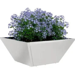 Krukker & Plantebeholdere^Metal have skål plantekasse - Elegant design til udendørs brug | Størrelse: 35x35x15 cm | Farve: Sølv