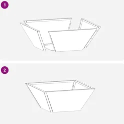 Krukker & Plantebeholdere^Metal have skål plantekasse - Elegant design til udendørs brug | Størrelse: 35x35x15 cm | Farve: Sølv