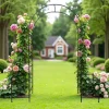 Outlet Metal havebue til klatreplanter, holdbar sort bue til roser og vinstokke, perfekt til bryllup, fest og have 7,15 fod Buer, Spalier, Lysthuse Uden Tag