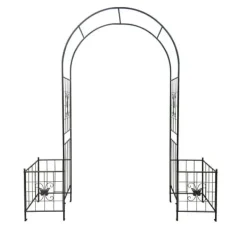 Outlet Metal havebue til klatreplanter, holdbar sort bue til roser og vinstokke, perfekt til bryllup, fest og have 7,15 fod Buer, Spalier, Lysthuse Uden Tag