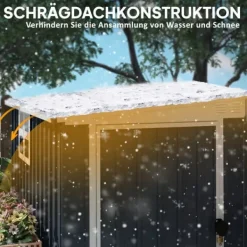 Clearance Metal havehus, 128x193x181 cm, mørkegrå Skure, Garager & Carports